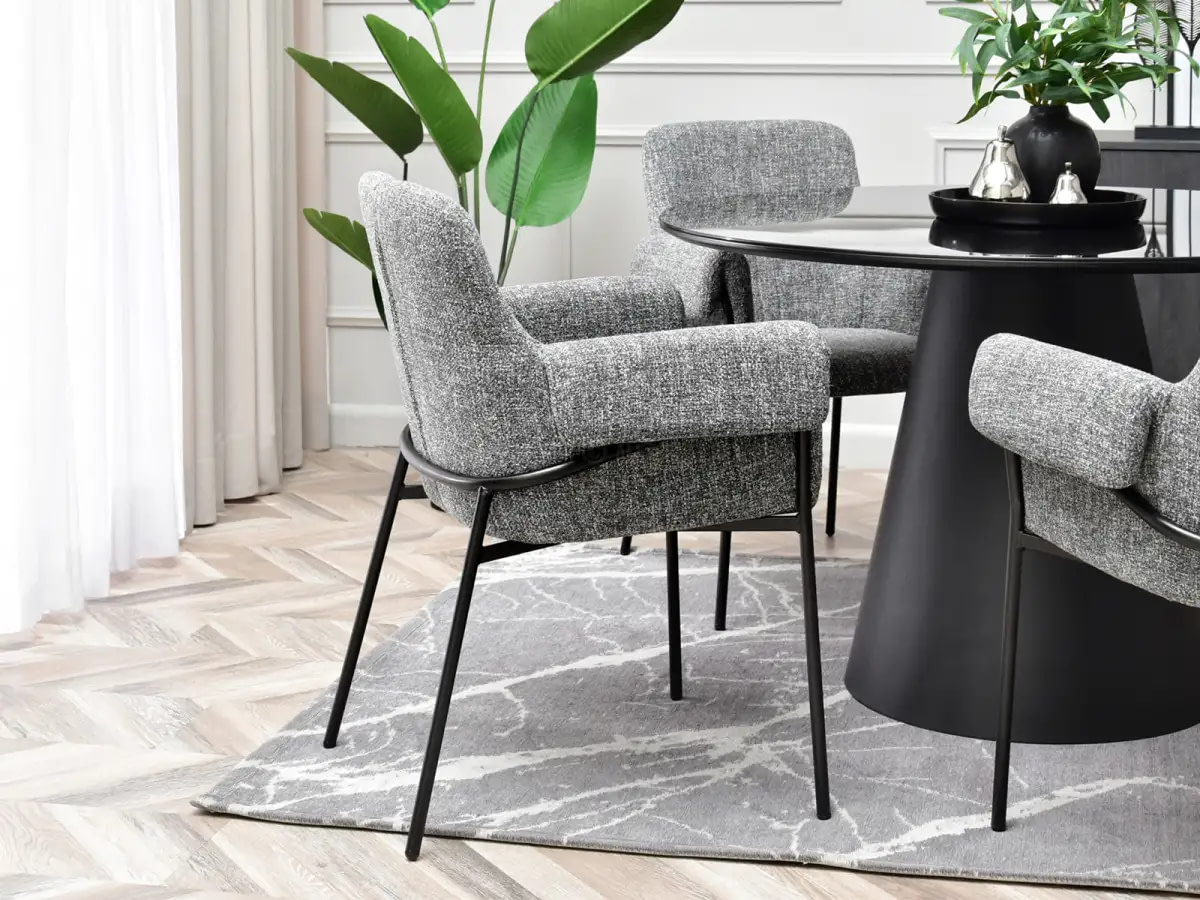 MATIAS karfás design étkezőszék, szürke melange-fekete - Image 14