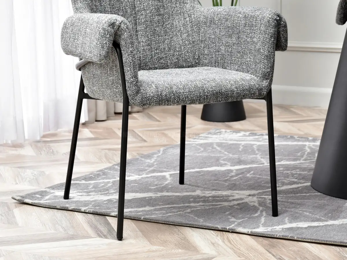 MATIAS karfás design étkezőszék, szürke melange-fekete - Image 16