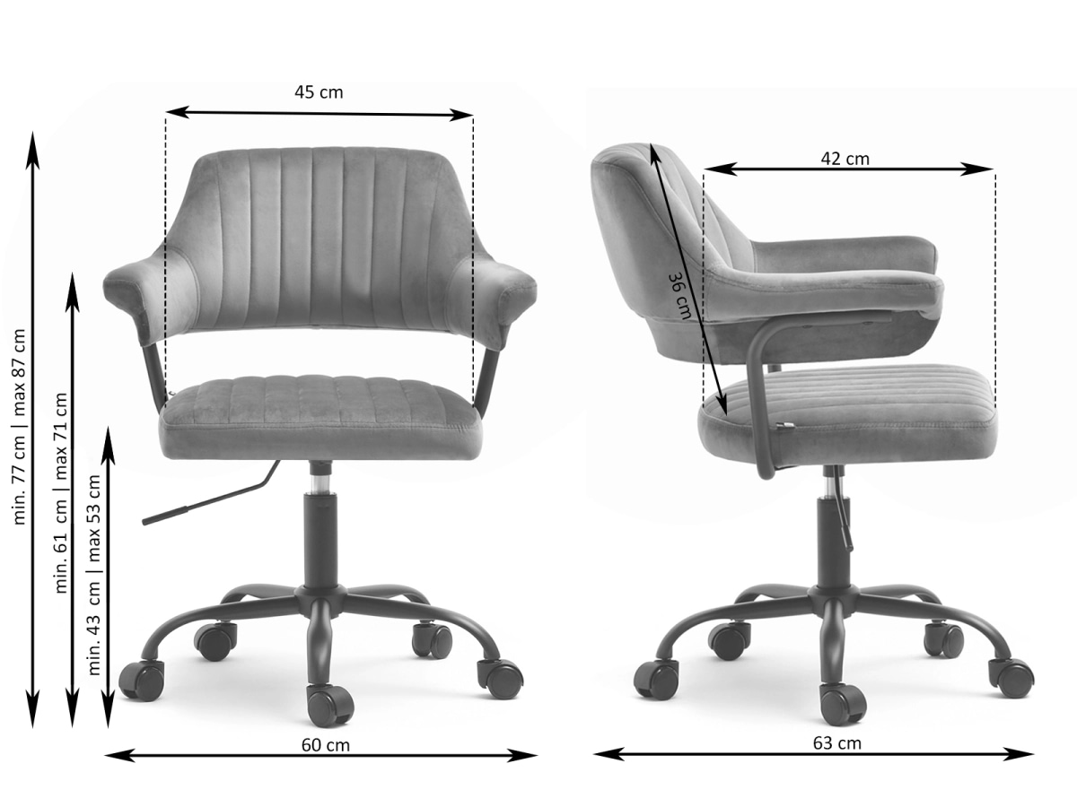 Forgószékek MERLIN retro forgószék, zöld velúr-fekete 13