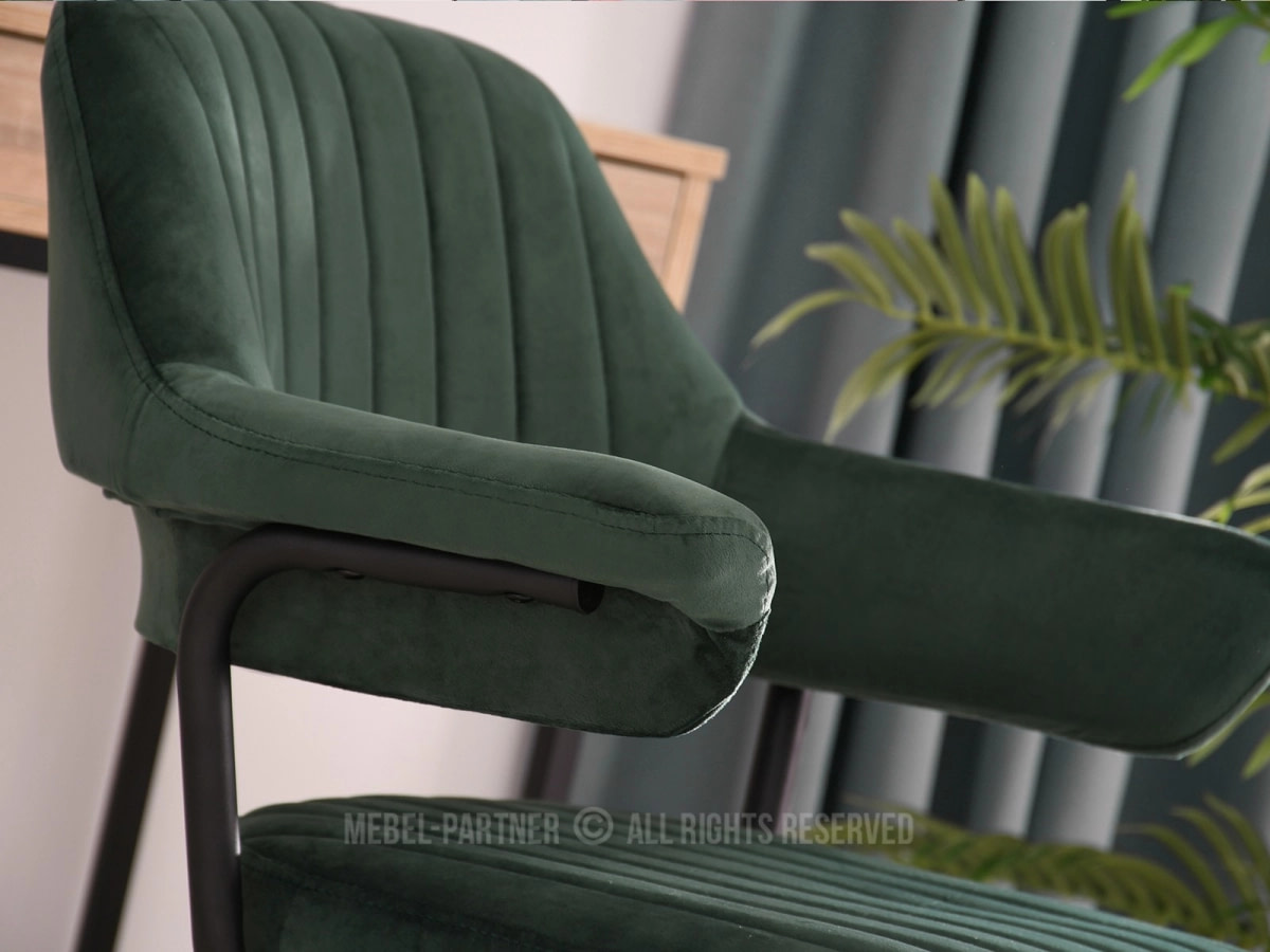 Forgószékek MERLIN retro forgószék, zöld velúr-fekete 7