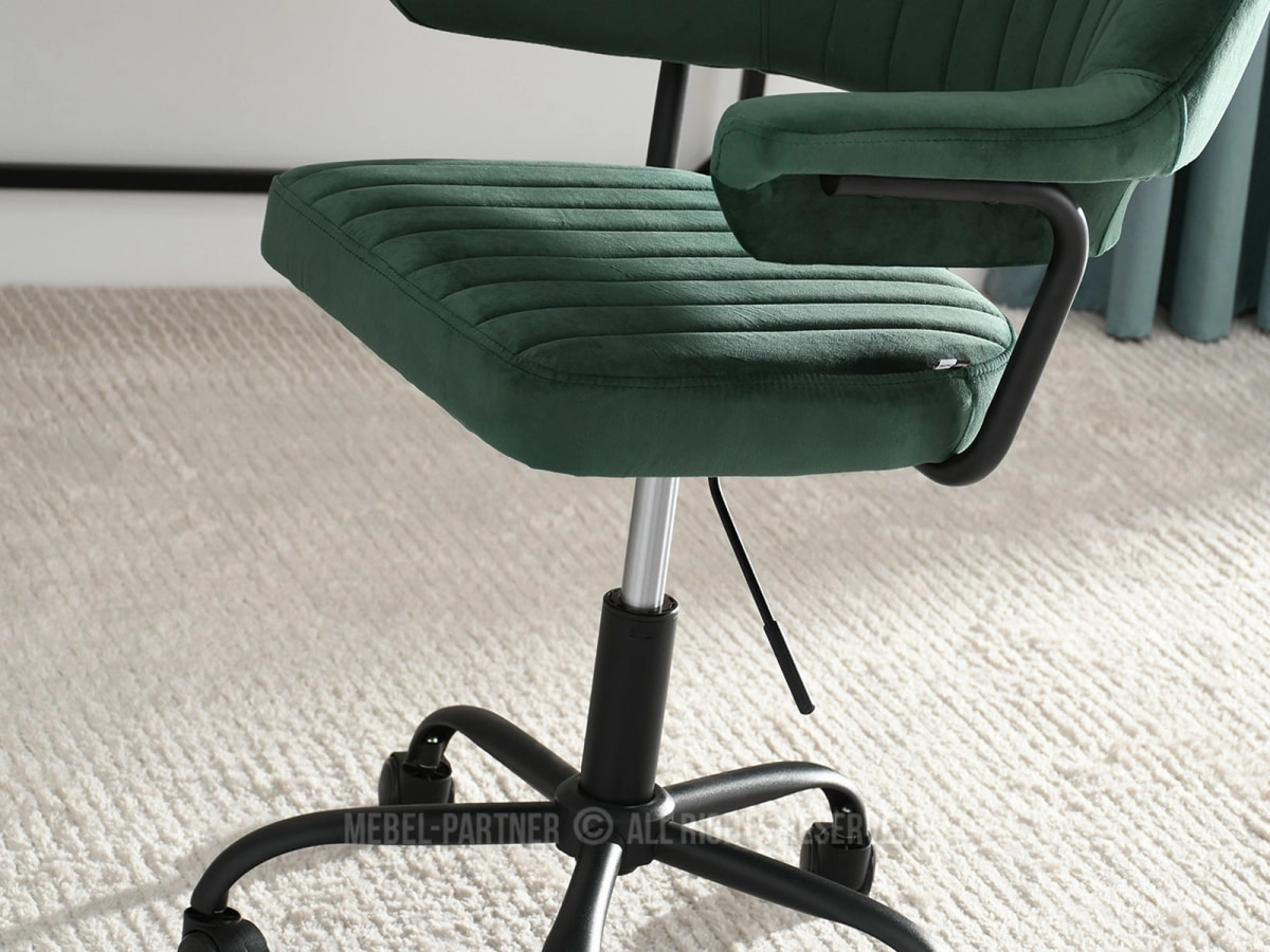 Forgószékek MERLIN retro forgószék, zöld velúr-fekete 9