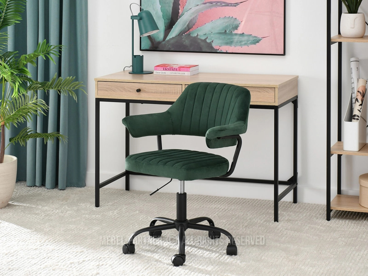 Forgószékek MERLIN retro forgószék, zöld velúr-fekete 2