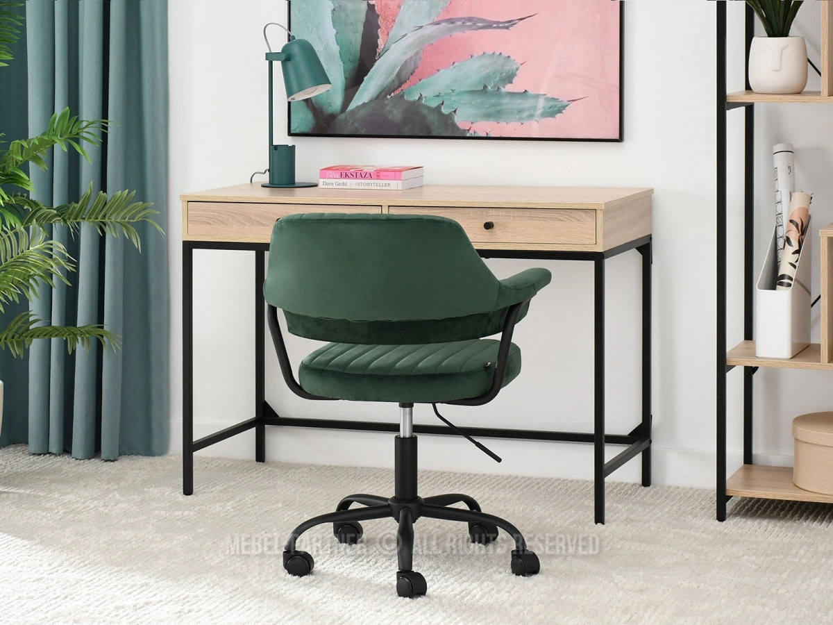 Forgószékek MERLIN retro forgószék, zöld velúr-fekete 5