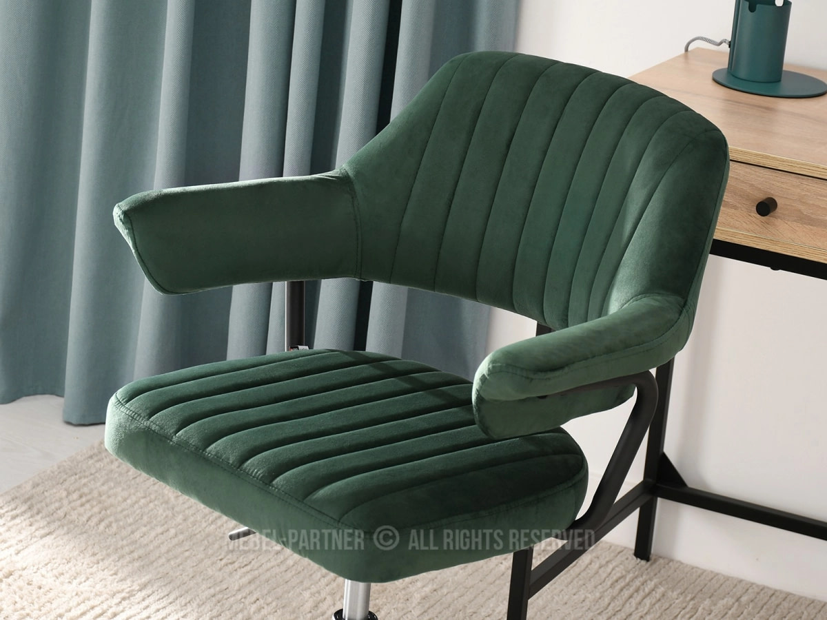 Forgószékek MERLIN retro forgószék, zöld velúr-fekete 6