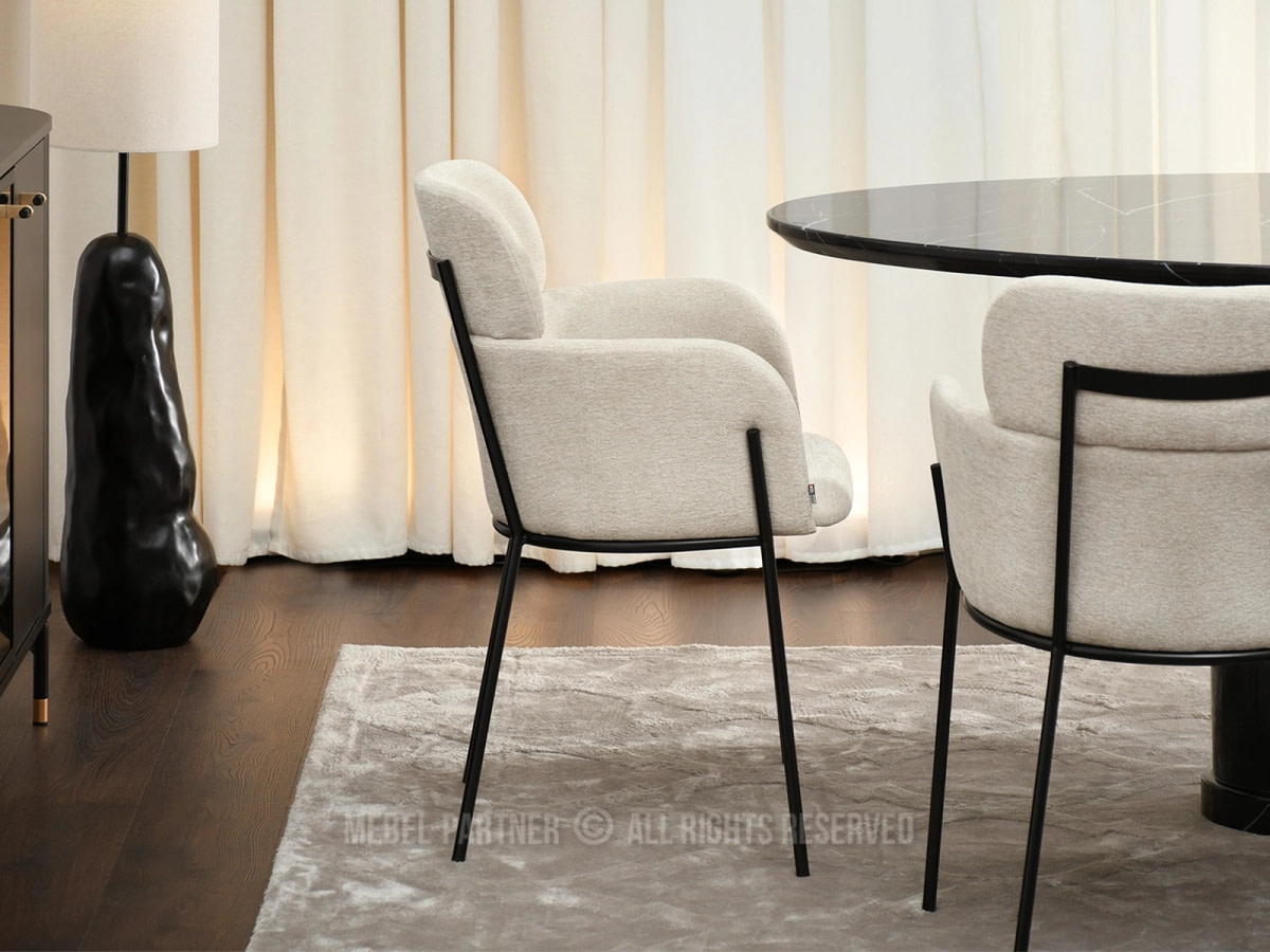 BIAGIO karfás design szék, beige 3 BIAGIO karfás design szék, beige - Image 3
