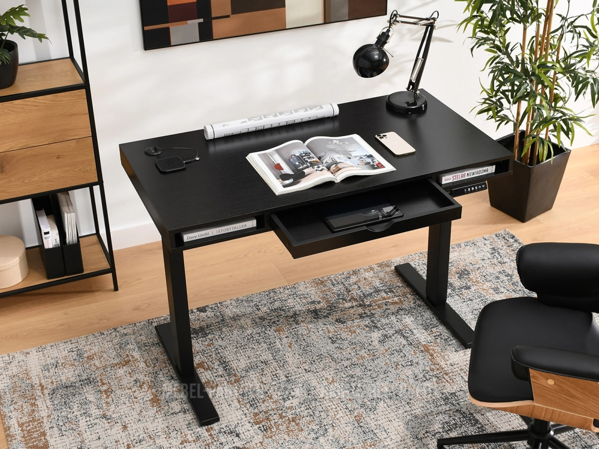 SHIFT home office íróasztal fiókkal és USB-porttal, 120 cm fekete 7 SHIFT home office íróasztal fiókkal és USB-porttal, 120 cm fekete - Image 7
