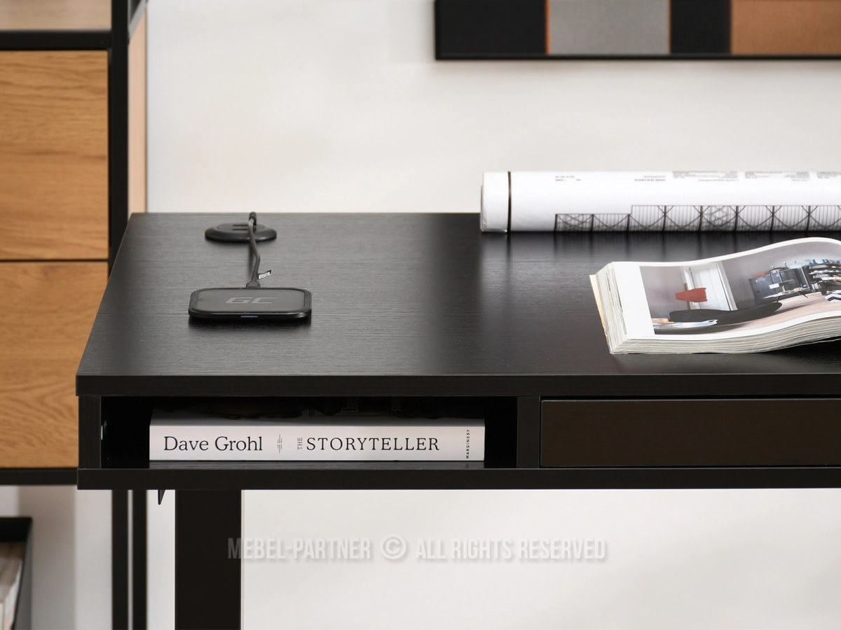 SHIFT home office íróasztal fiókkal és USB-porttal, 120 cm fekete 9 SHIFT home office íróasztal fiókkal és USB-porttal, 120 cm fekete - Image 9