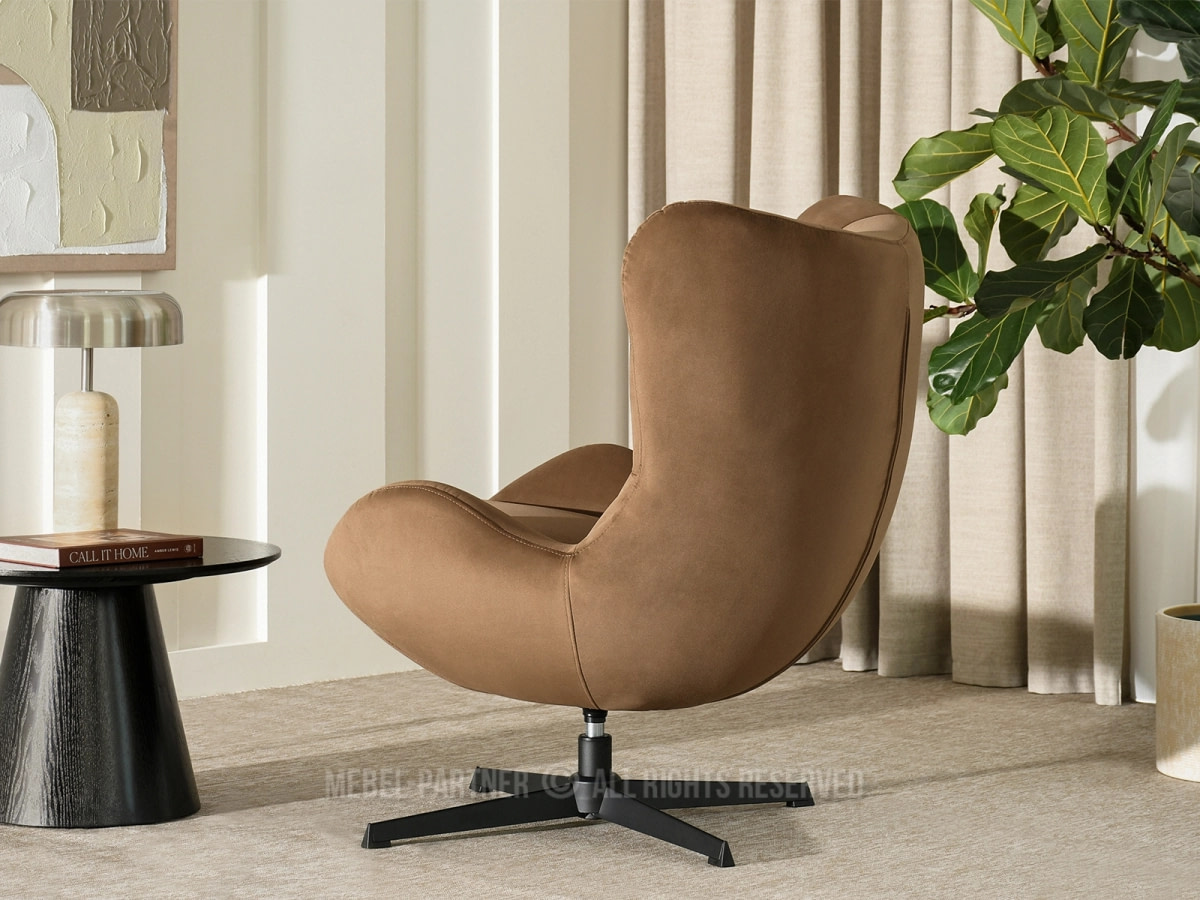 Sekura forgófotel – cappuccino velúr és fekete talp 8 Sekura forgófotel – cappuccino velúr és fekete talp - Image 8