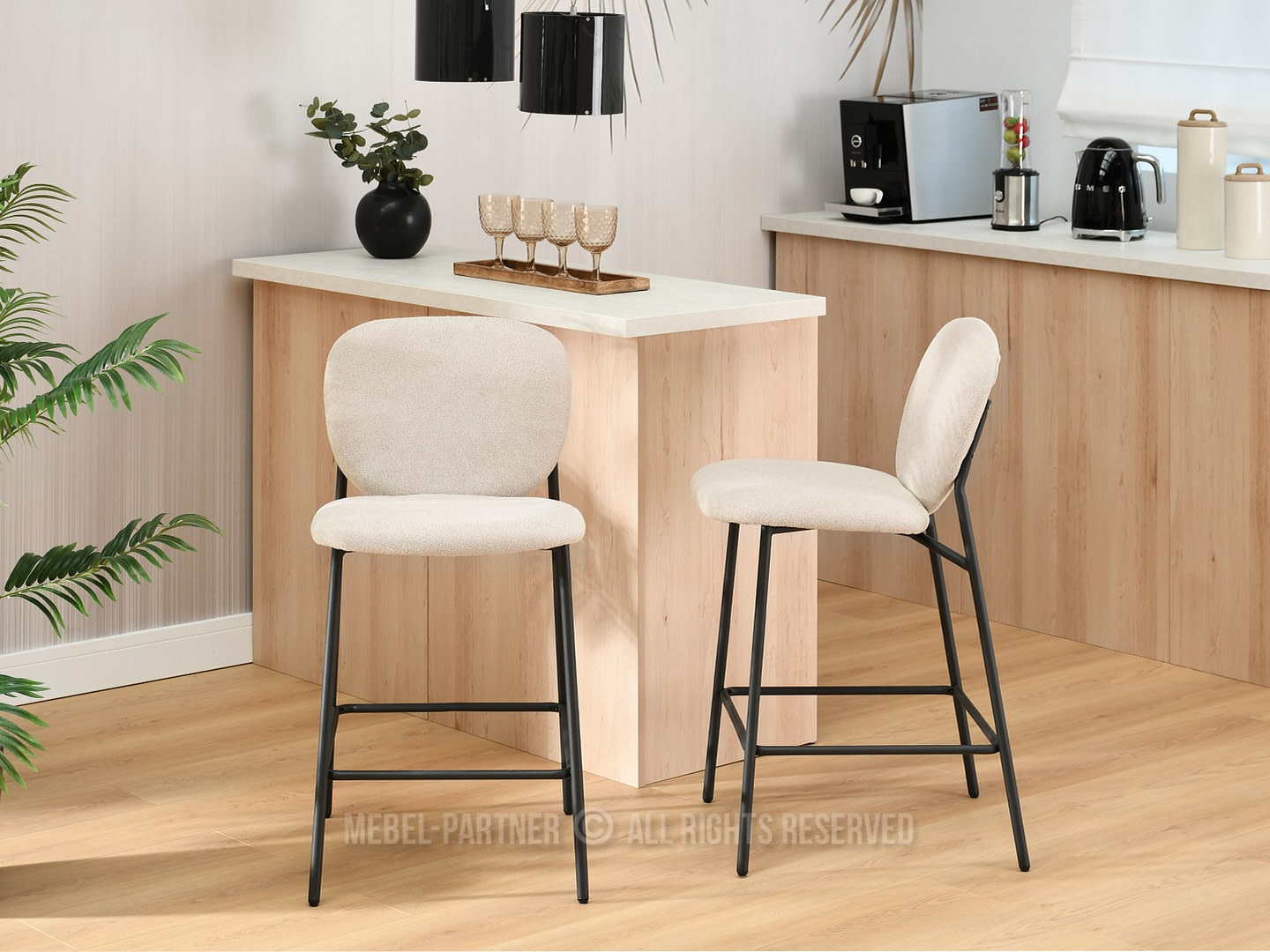 AUREL alacsony bárszék, beige 3 AUREL alacsony bárszék, beige - Image 3