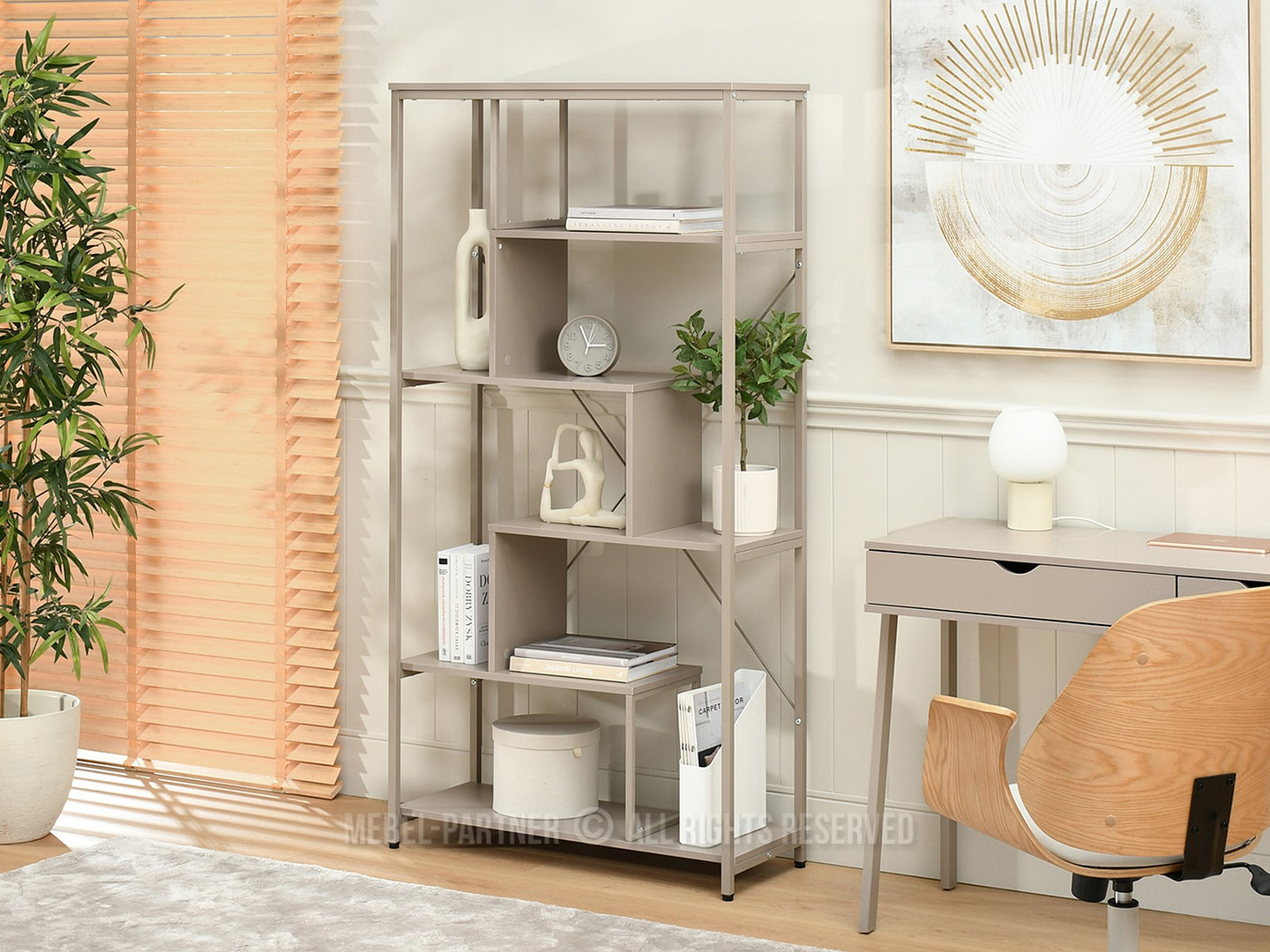 HARPER B polc, bézs-bézs 2 Íróasztalok és polcok HARPER B polc, bézs-bézs 2