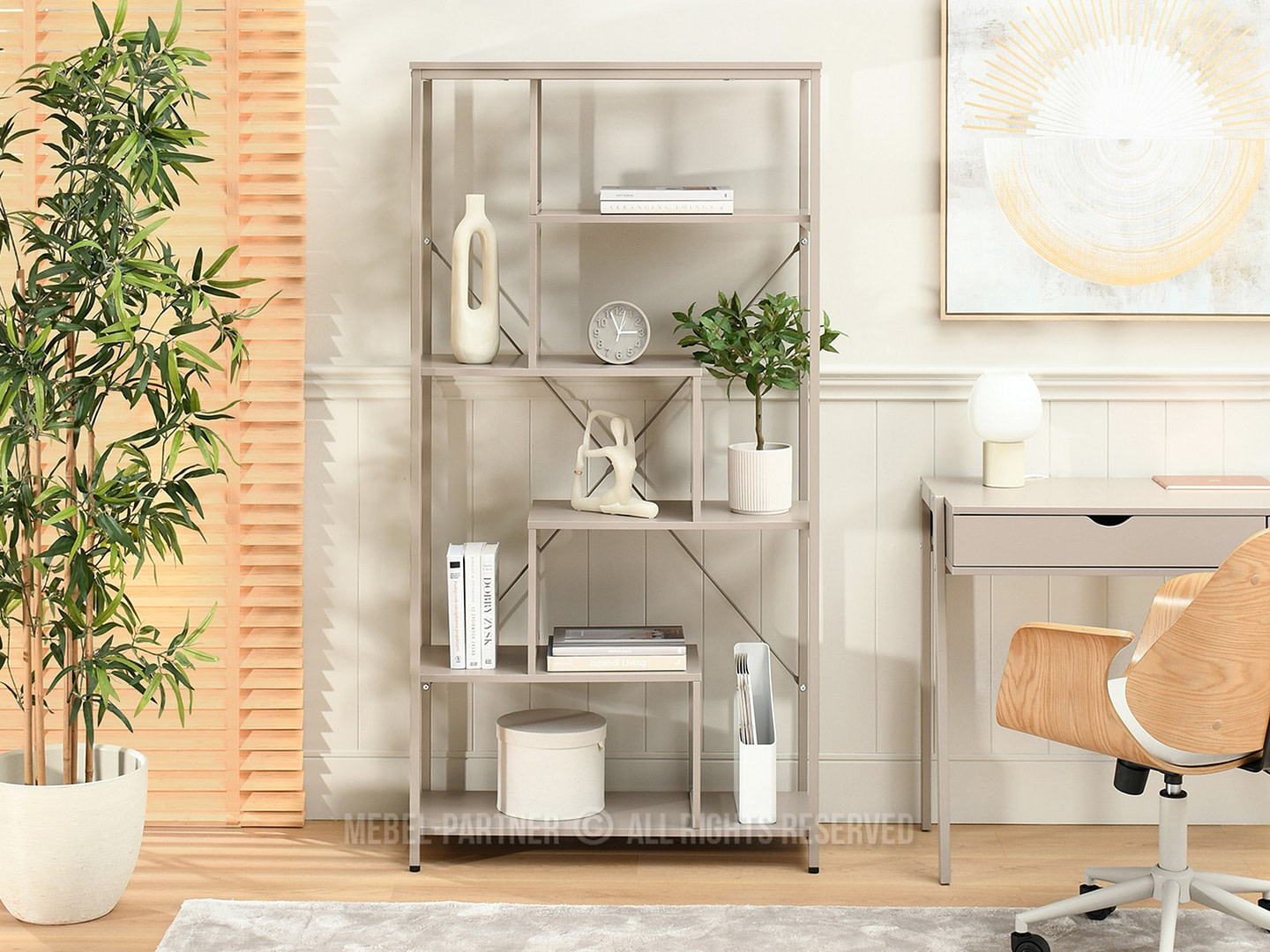 HARPER B polc, bézs-bézs 3 Íróasztalok és polcok HARPER B polc, bézs-bézs 3