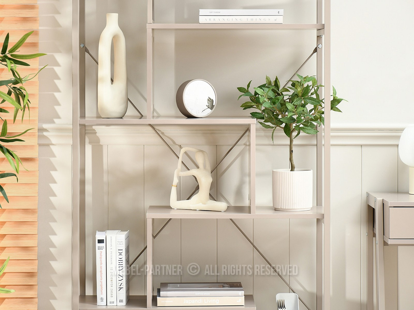 HARPER B polc, bézs-bézs 4 Íróasztalok és polcok HARPER B polc, bézs-bézs 4