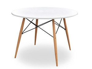 Design asztalok FUSION fehér, köralakú, falábú asztal