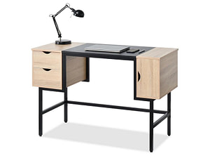 Íróasztalok és polcok LOFT fiókos íróasztal, sonoma tölgy-fekete