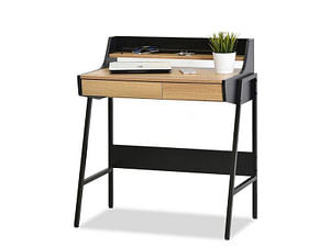 Íróasztalok és polcok BORR fiókos íróasztal, sonoma tölgy-fekete