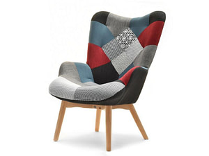 Nuria NURIA steppelt skandináv fotel, patchwork 1-bükk