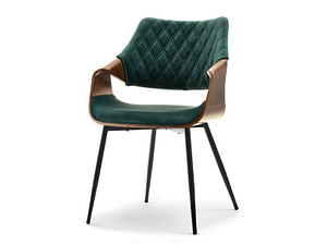 Hajlított székek RENZO design étkezőszék, üvegzöld – dió