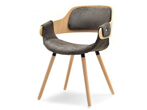 Hajlított székek TWIG szék, tölgy-barna plüss