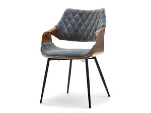 Hajlított székek RENZO design étkezőszék, szürke plüss – dió