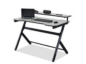 Íróasztalok és polcok ROSEL gamer asztal, beton-fekete