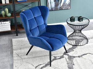 KIKORI design fotel – sötétkék velúr - Image 11