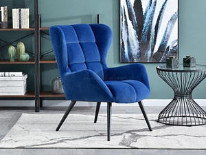 KIKORI design fotel – sötétkék velúr - Image 14
