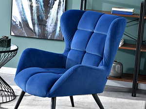 KIKORI design fotel – sötétkék velúr - Image 10