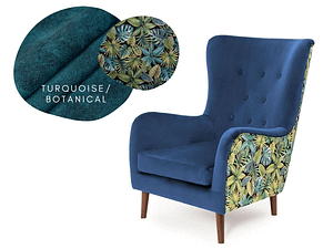 Akciós ajánlatok 🔥 Marshal steppelt füles fotel, turquoise/botanical