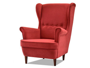 Malmo MALMO füles fotel, vörös áfonya-dió