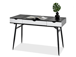 Íróasztalok és polcok BODEN fiókos íróasztal, fekete-fehér-fekete