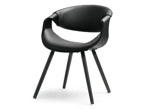Hajlított székek BENT szék, fekete-fekete ekobőr
