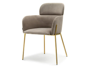 Zonder categorie BIAGIO design szék, beige velúr, arany