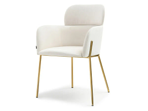 Zonder categorie BIAGIO design szék, krémszínű velúr, arany