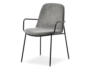 Ulrik ULRIK karfás design étkezőszék, szürke kordbársony-fekete