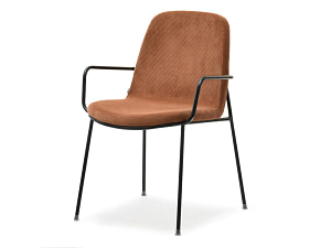 Ulrik ULRIK karfás design étkezőszék, vörösréz kordbársony-fekete