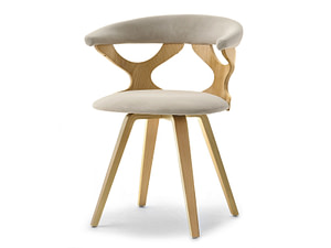 Hajlított székek BONITO forgószék, tölgy-beige plüss