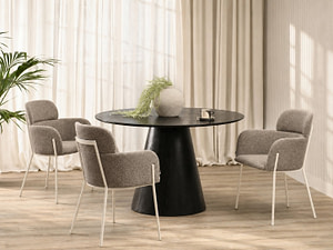 BIAGIO design karosszék, taupe kárpit, hamuszürke láb, raktárról - 3. kép