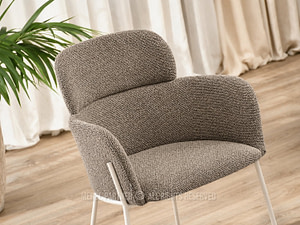 BIAGIO design karosszék, taupe kárpit, hamuszürke láb, raktárról - 5. kép