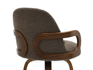 MARTIN alacsony, forgó bárszék, brown boucle, dió - Image 6