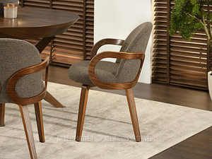 MARTIN karfás étkezőszék, brown boucle, dió - Image 2