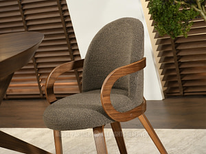 MARTIN karfás étkezőszék, brown boucle, dió - Image 4