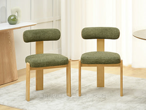 MOSSY retro design szék, zöld kárpit-tölgy - Image 2