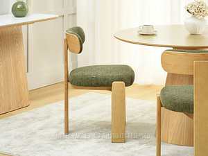 MOSSY retro design szék, zöld kárpit-tölgy - Image 3