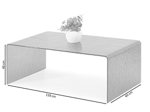 JASPIS L üveg dohányzóasztal, zöld katedrál - Image 2