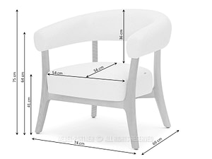 GITTA lounge fotel, cream boucle, tölgy - Image 8