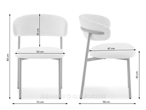 IZOLDA metal design szék, bézs kárpit-dió - Image 8