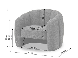 CARIEL lounge fotel, beige melange - Image 7