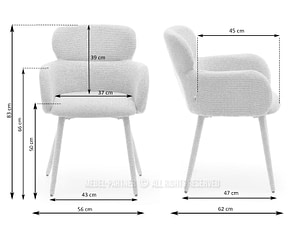 KALEO minimal karfás étkezőszék, bézs melange kárpit - Image 7