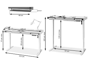 SHIFT állítható fiókos íróasztal 120 cm, tölgy-fekete - Image 21
