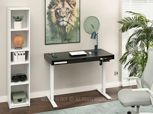 SHIFT elektromos gamer asztal, 120 cm fekete-fehér - Image 4